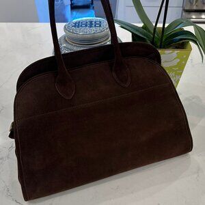 Suie Valentini Suede Leather Bag / Similar to The Row's Soft Margaux 15 bag
